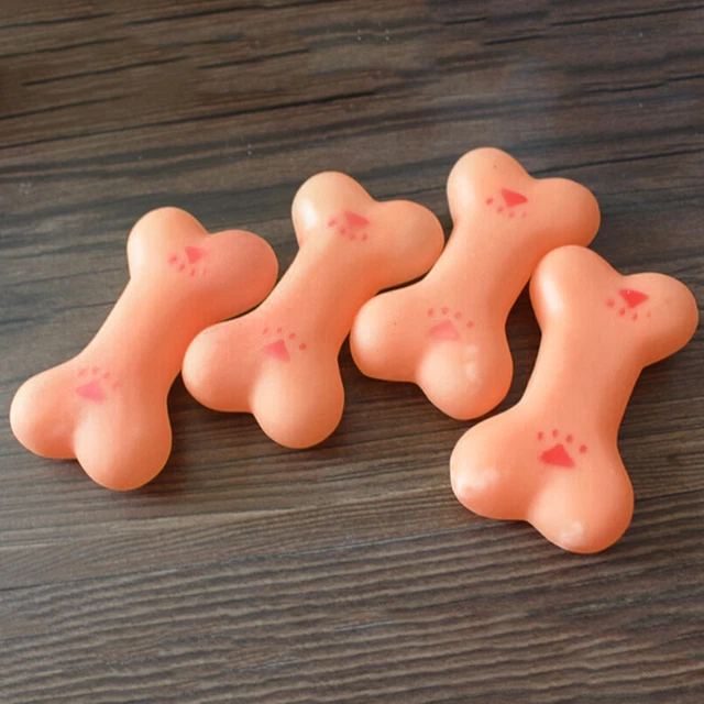 haustier hund welpen kauen spielzeug weichen kleinen gummiknochen quietscR_ZY 5