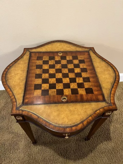 Italian Inlaid Wood Multi Game Table With Roulette, Checkers/Chess,  Backgammon