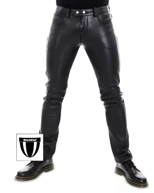 Bockle®  NEW 5 BoB Pants Buttons Lederhose Lederjeans Herren Echtleder NEU