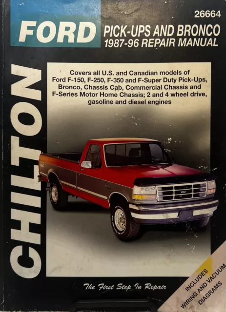 Chilton Ford Pickups And Bronco 1987 - 96 Repair Manual 1997 Edition