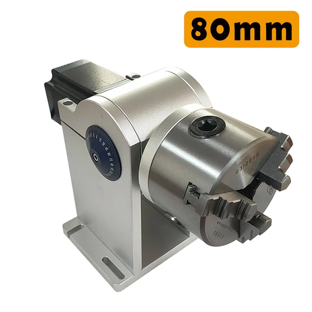 80MM LASER AXIS Rotary Chuck Attachment For Fiber Laser Marking