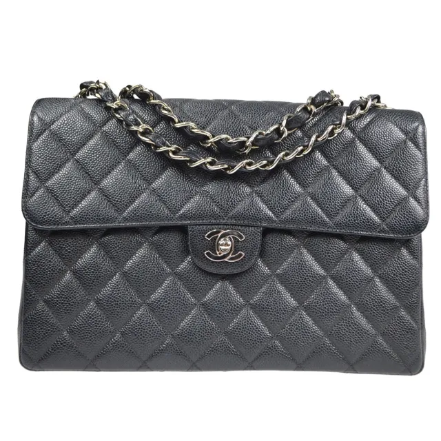 CHANEL CLASSIC FLAP Jumbo Mademoiselle Shoulder Bag Black Caviar 2760466  14367 £5,027.19 - PicClick UK