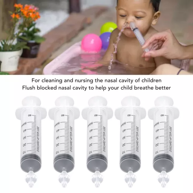 (60ml)Syringe Nasal Irrigator Portable Infant Nose Cleaner Rinsing Tool