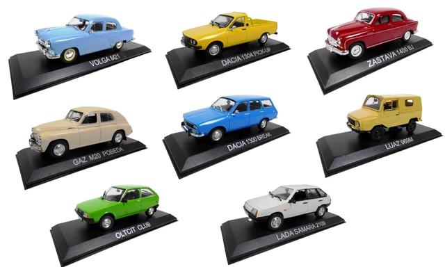 Lot de 8 Voitures miniatures 1/43 Lada Dacia Gaz Zastava Diecast Model Car LBA17