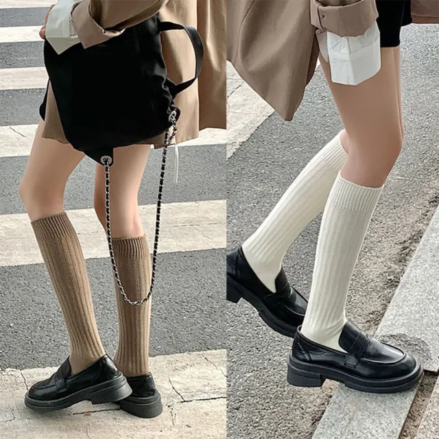 Women Long Socks Cashmere Wool Thigh Stocking Skinny Casual Cotton Knee Socks 2