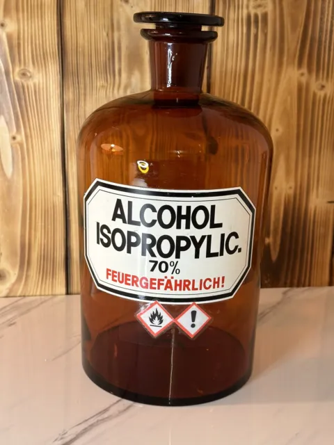 Apothekenglas Glas Braunglas Medizinglas 5 Liter TOP Alcohol Isopropylic 70%