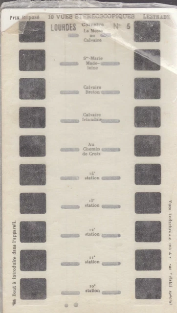 3D Vassoio Decorato Lourdes No.5 Calvaire per Simplex Stereoscope Lestrade