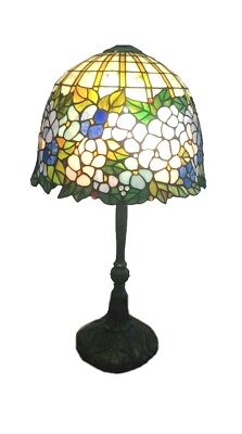 Lume Lampada Con Vetro Tiffany Madreperla Decorato