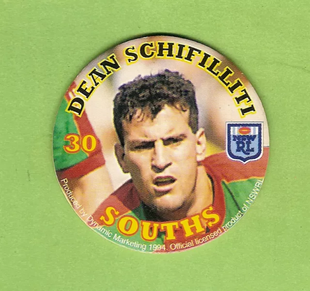 1994  Nsw Rugby League Tazo / Pog  #30 Dean Schifilitti, South Sydney Rabbitohs