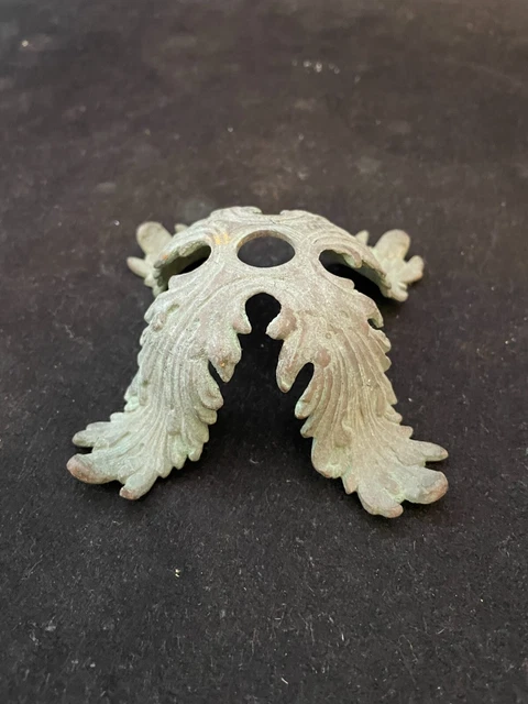 Antique Ornate Cast Brass Husk Light Fixture Part