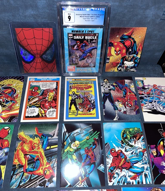 Spider Man 🕷 Marvel Card Collection Annual Daily Bugle CGC 9 MINT + Bonus cards