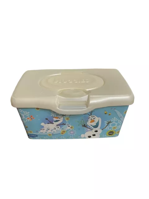 Huggies EMPTY Frozen￼ Olaf White Pop Up Plastic Wet Wipe Container Refillable