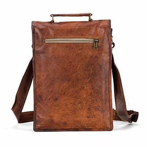 Sac à dos homme vintage en cuir véritable sac à dos sac messager NEUF 2