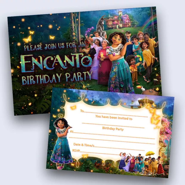 Encanto Invitations Birthday Party Invites & Envelopes (WRITE ON) Disney