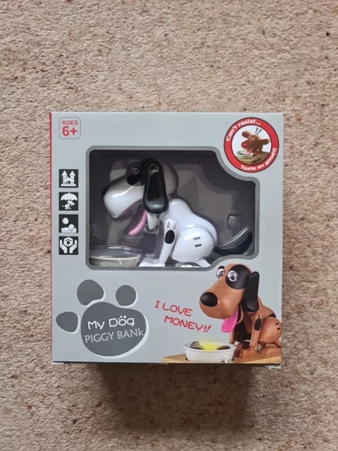 My Dog Puppy Hungry Eating Coin Money Saving Box Munching Piggy Bank