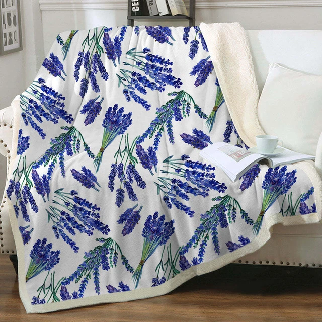 Purplish Lavender Bouquets Throw Blanket