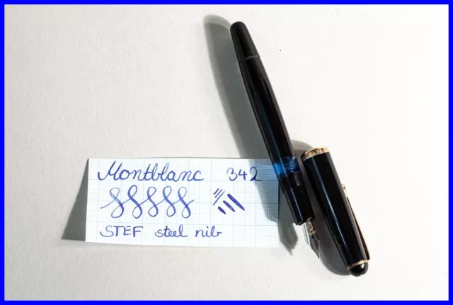 Vintage 1958 Montblanc 342 Füller mit Steno EF STAHL Feder - Kolbenfüller