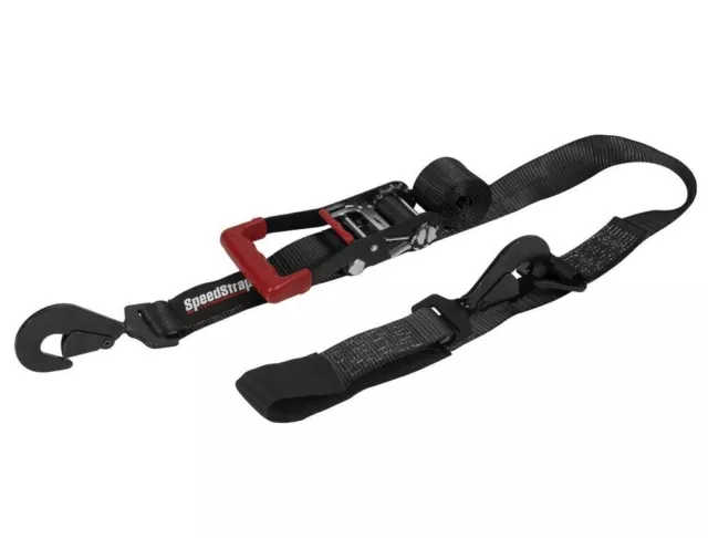 SpeedStrap 2In x 10Ft Ratchet Tie Down w/ Twisted Snap Hooks + Axle Strap Combo