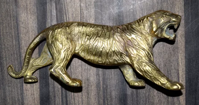 Brass Tiger Statue Wildcat Lion Figurine Handmade Jaguar Panther Showpiece RD118