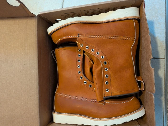 RED WING 877 8-Inch Moc Toe Oro Legacy Leather Trac Tred Boots Men’s US ...