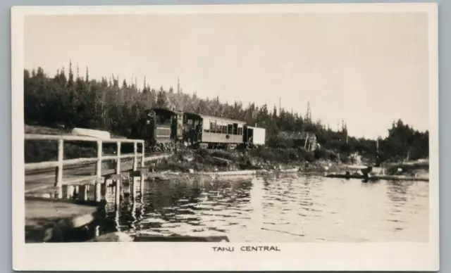 Taku Central Railroad RPPC Vintage British Columbia Train Photo Postcard~1930s