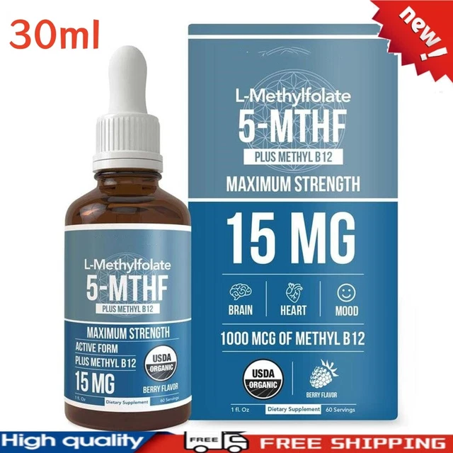 30ML L-METHYL FOLATE 5-MTHF Drops 1000Mcg - Liquid Vitamins Folate ...