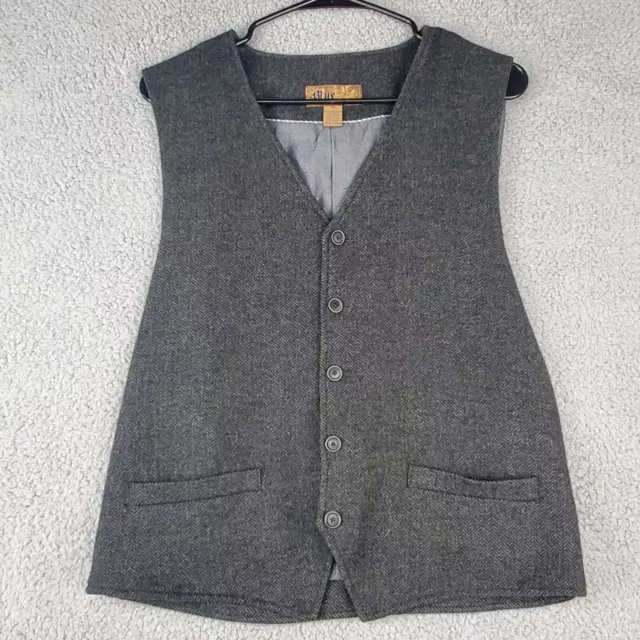 Pronto Uomo Waistcoat Mens Size Medium Suit Vest Button Front Wool Blend Gray