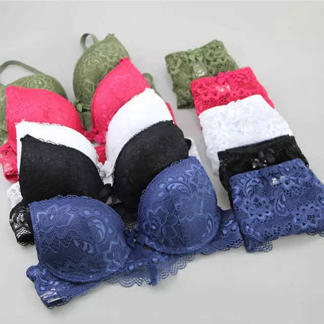 WOMEN'S LINGERIE ROMANTIC Lace Bra Sets Underwear Set Push Up Bras And  Panty Set £8.38 - PicClick UK