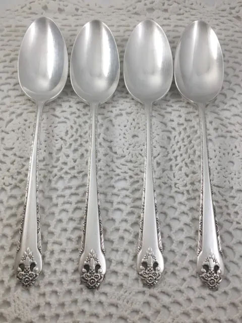 Holmes & Edwards LOVELY LADY 4 Solid Serving Spoons International Silver Plate