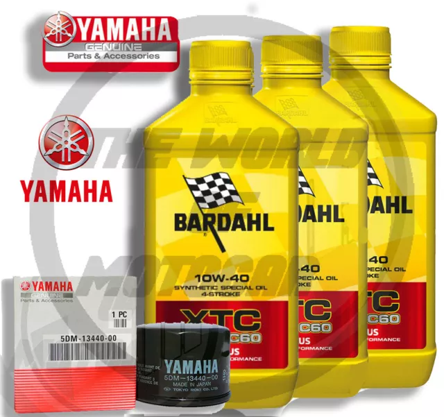 Entretien YAMAHA MT09 850 2016-2017 3 Litres Huile Bardahl XTC + Filtre Original