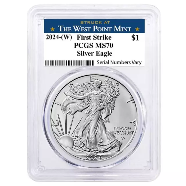 2024 (W) 1 oz Silver American Eagle PCGS MS 70 FS West Point