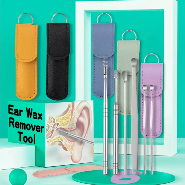 6x Ear Wax Remover Tools Stainless Steel Spring Cleaner Set Pick Wax Removal