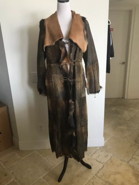 Women's Spanish lamb coat coat, Brown size M made in Turkey long Women's Spanish lamb coat coat, Brown size M made in Turkey long