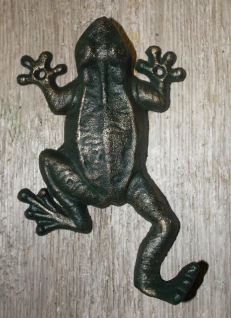 Cast Iron Antique Style Nautical FROG Coat Hooks Hat Hook Rack Towel Sea TOAD