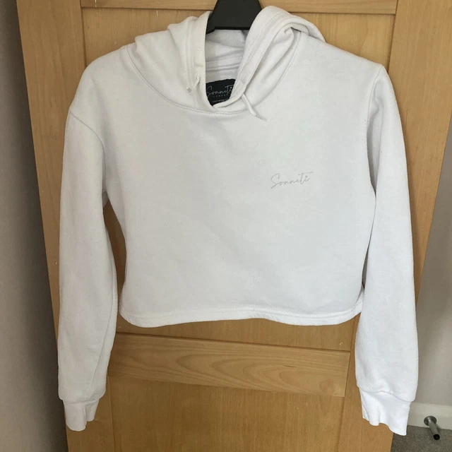 GIRLS HOODIE, AGE 12-13, white, Sonneti, cropped style