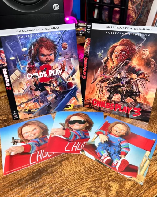 Scream Shout Factory Child's Play 2 & 3 Blu-ray Slipcover ONLY + Chucky Cards