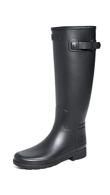 hunter tall rain boots black