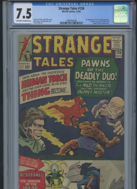 Strange Tales #126 1964 CGC 7.5 (1st app of Clea & Dormammu)~