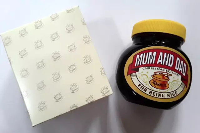 MARMITE Christmas Jar - 'MUM AND DAD' For Being Nice - 250gms - BBE May 2017