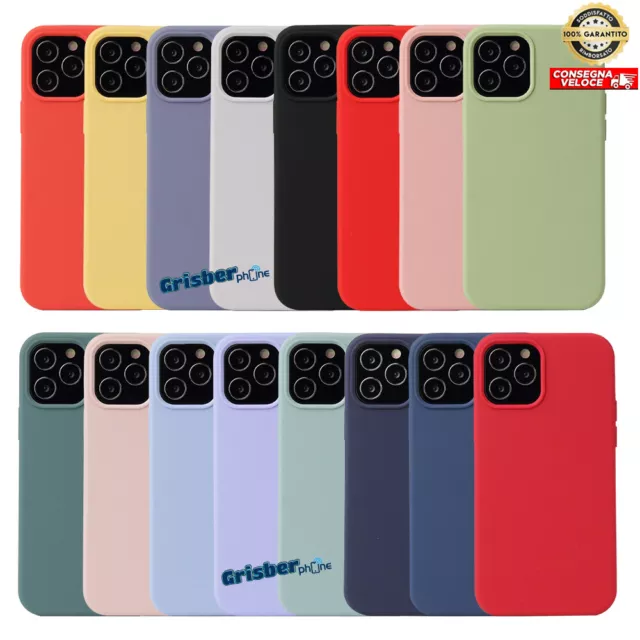 COVER CUSTODIA SILICONE Apple iPhone 12 Mini Pro Max Protettiva Antiurto Colore