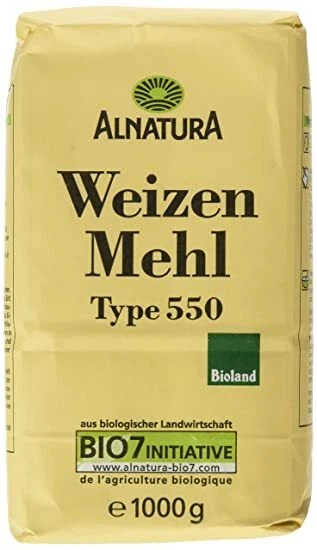 Farina di grano Alnatura tipo 550 ingrediente da forno alimenti 9 pezzi NUOVO MHD 15/02/24