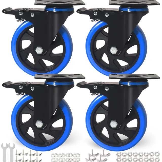 A SET OF 4 Wheel 8 Caster With Cast Iron Hub 1 3/8 Caster Wheel
