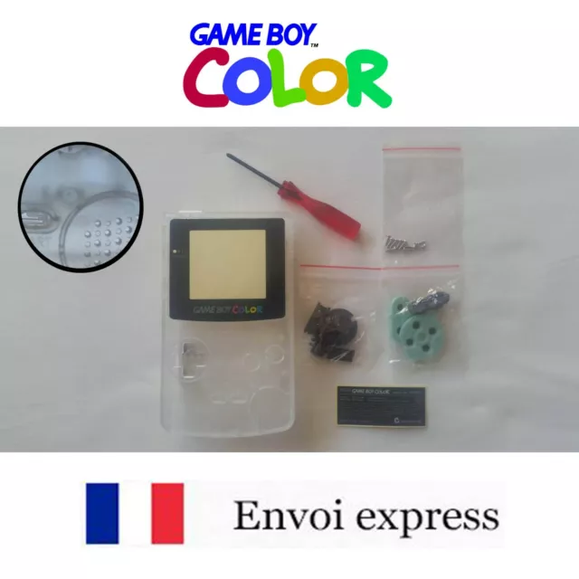 Coque GAME BOY color crystal clear NEUF NEW + tournevis triwing -étui shell case