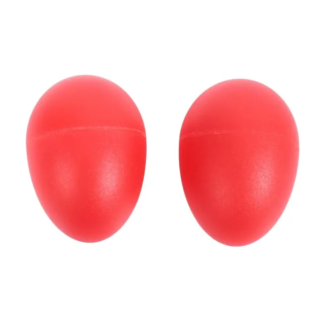 1 Pair Plastic Percussion Musical Egg Maracas Shakers red I1X4