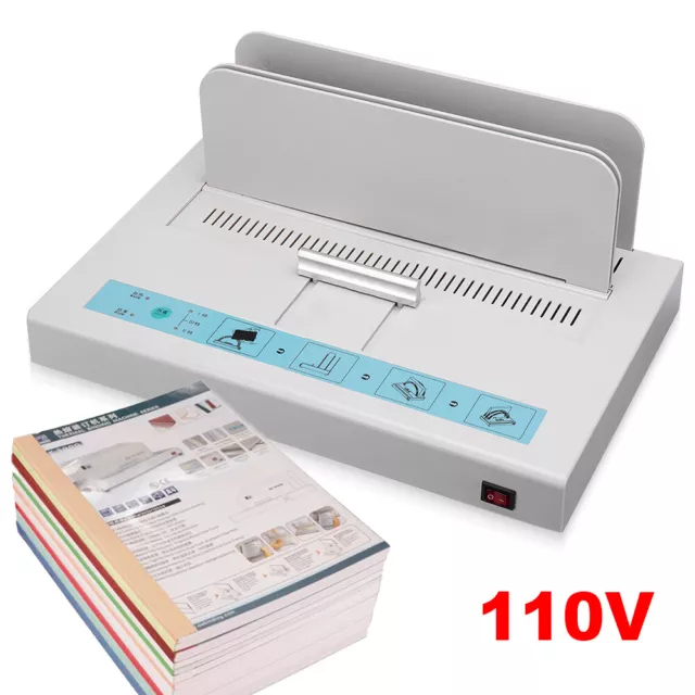 110v Electric Hot Melt Glue Binding Machine A4 Paper Book Binder 50mm Thickness