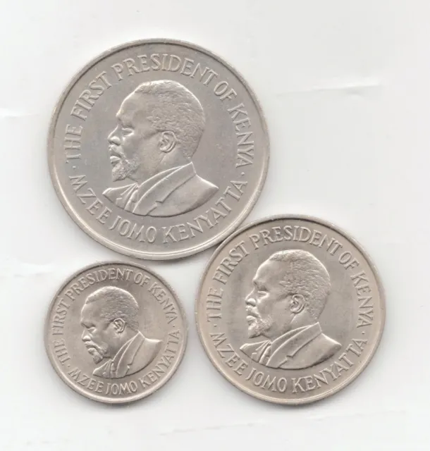 Kenya Uncirculated 1971 3 Coins Set-E24