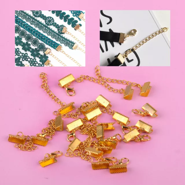 12x Bracelet Necklace Curb Ends Chain Extender Lobster Clasp Clip Connector Pop