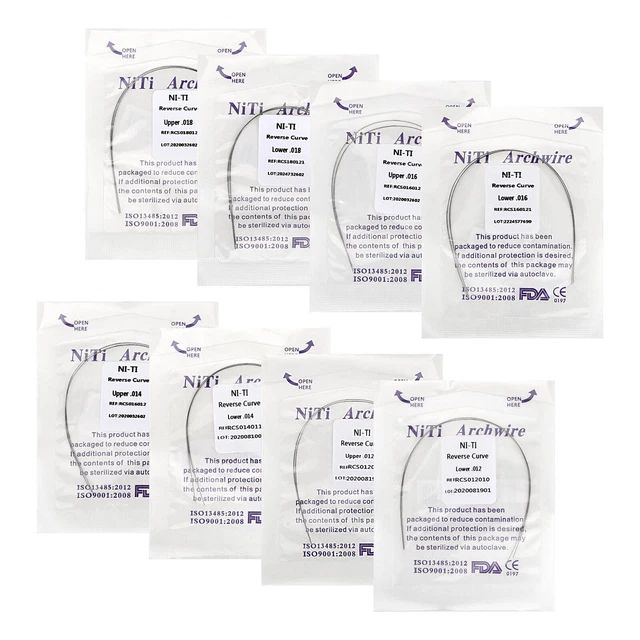 Dental Ortho Super Elastic Arch Wire NITI Reverse Curve Round/Rectangular True