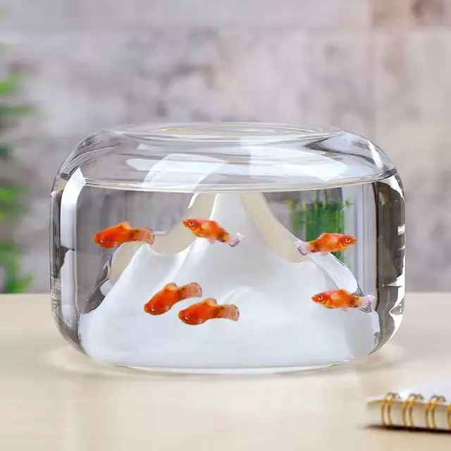 Mini Clear Fish Bowl Aquarium Tank Shrimp Small Betta Bedroom Desktop Home