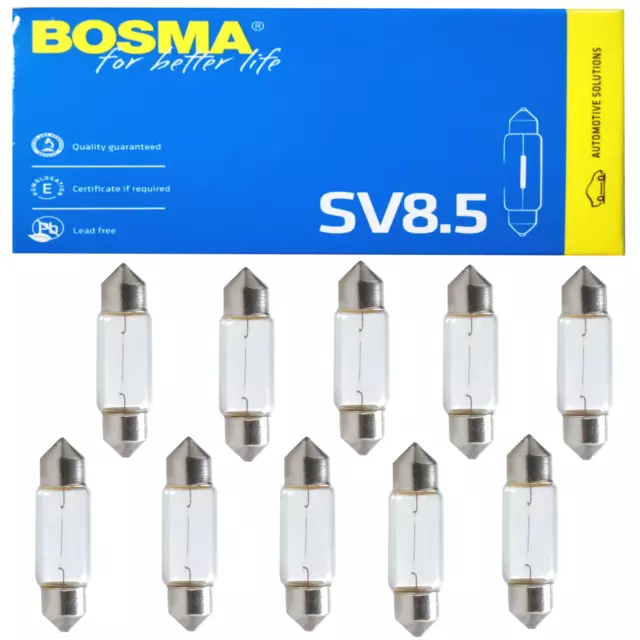 10X BOSMA 12V 21W Soffitte C21W SV8,5 15 x 43 mm Glühlampe Birne